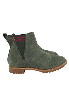 TOMS Cleo Women's Waterproof Chelsea Booties Suede Green 9.5